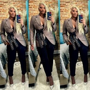 Women's Blazer with Belted Detail